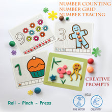 Load image into Gallery viewer, PlayClay Mats | Fine Motor Skill Development Activity Mats | Numbers and Creative Prompts | 3+ years