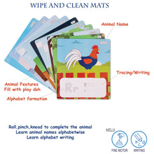 Load image into Gallery viewer, Animal Alphabet PlayClay Mats | Develops Motor Skills, Lettering Practice | Wipe & Clean | Age 3+ years