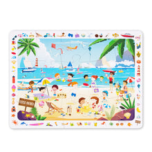 Load image into Gallery viewer, Jigsaw Hunt – A Day at the Beach | Make and Find 15-Piece Floor Puzzle for Kids Ages 3+ | Fun & Educational Scavenger Hunt Game | Develops Observation & Problem-Solving Skills