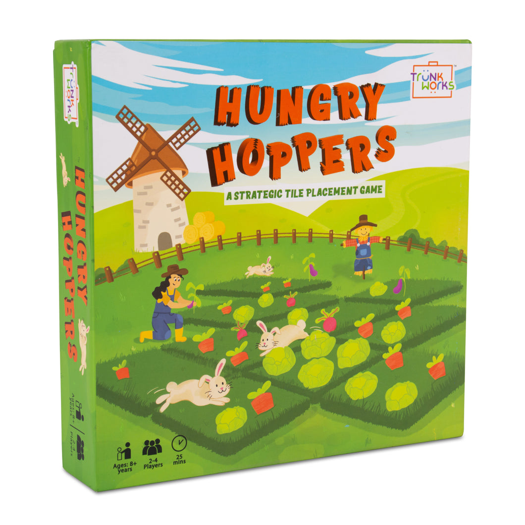 Hungry Hoppers | Family Strategy Board Game for Kids Ages 8+ | Fun Tile Placement Game
