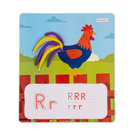 Animal Alphabet PlayClay Mats | Develops Motor Skills, Lettering Practice | Wipe & Clean | Age 3+ years
